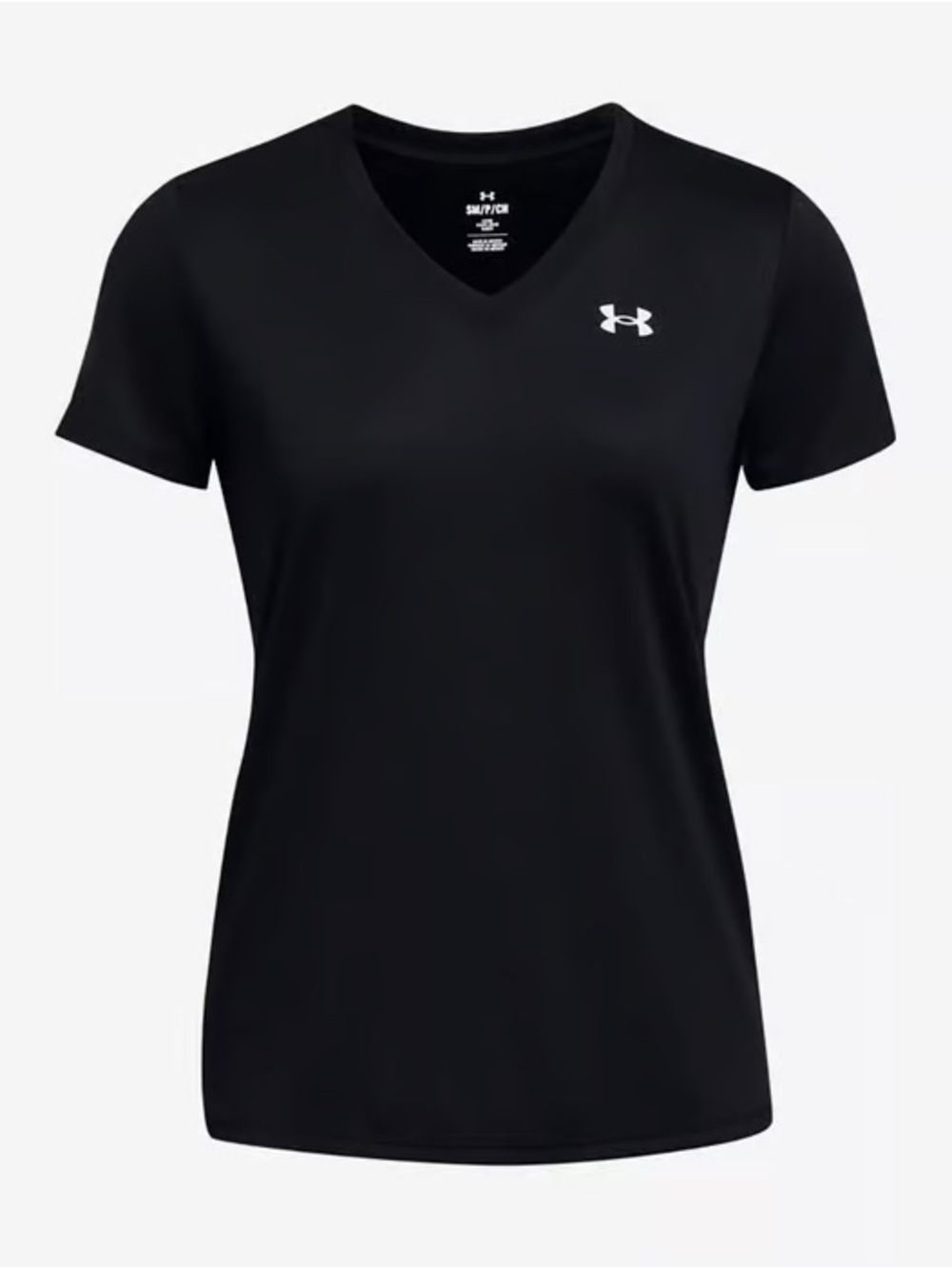 Under Armour Women's Tech Twist V Neck Short Sleeve Black Shirt